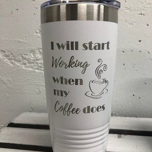 20 oz White tumbler - includes lid